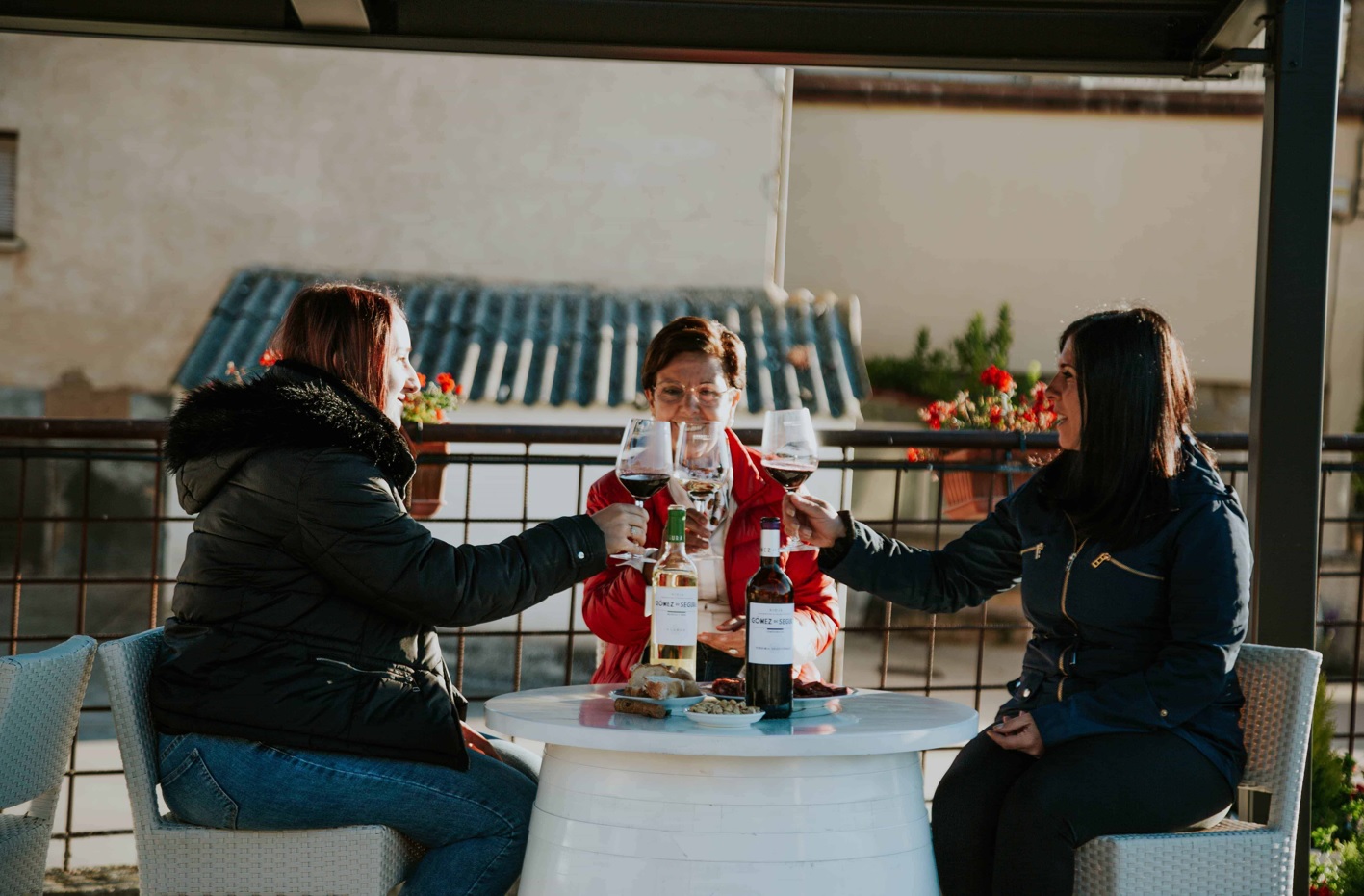 Disfrutando de nuestra terraza